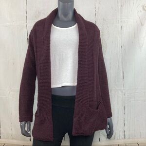 Burgundy Italian knit cardigan duster